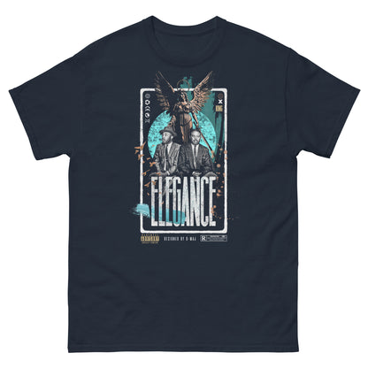 T-shirt unisexe navy bleu ELEGANCE BLUE - design graphique streetwear vue de face - PTN* DE T-SHIRT by G-MAJ