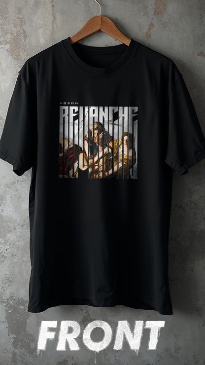 T-shirt noir Revenge recto-Inspiré du tableau d'Artemisia Gentileschi – Streetwear baroque brutaliste histoire féministe – Artwork Renaissance moderne – Designed by G-mag – PTN* de t-shirt