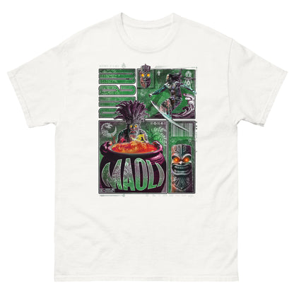 T-shirt blanc oversize MAOLI porté design brutaliste surf Hawaii culture Maoli hommage peuple hawaïen vague vert PTN DE T-SHIRT mockup sur fond blanc