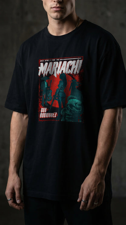 Visuel style CINEMA mexicain t-shirt noir oversize